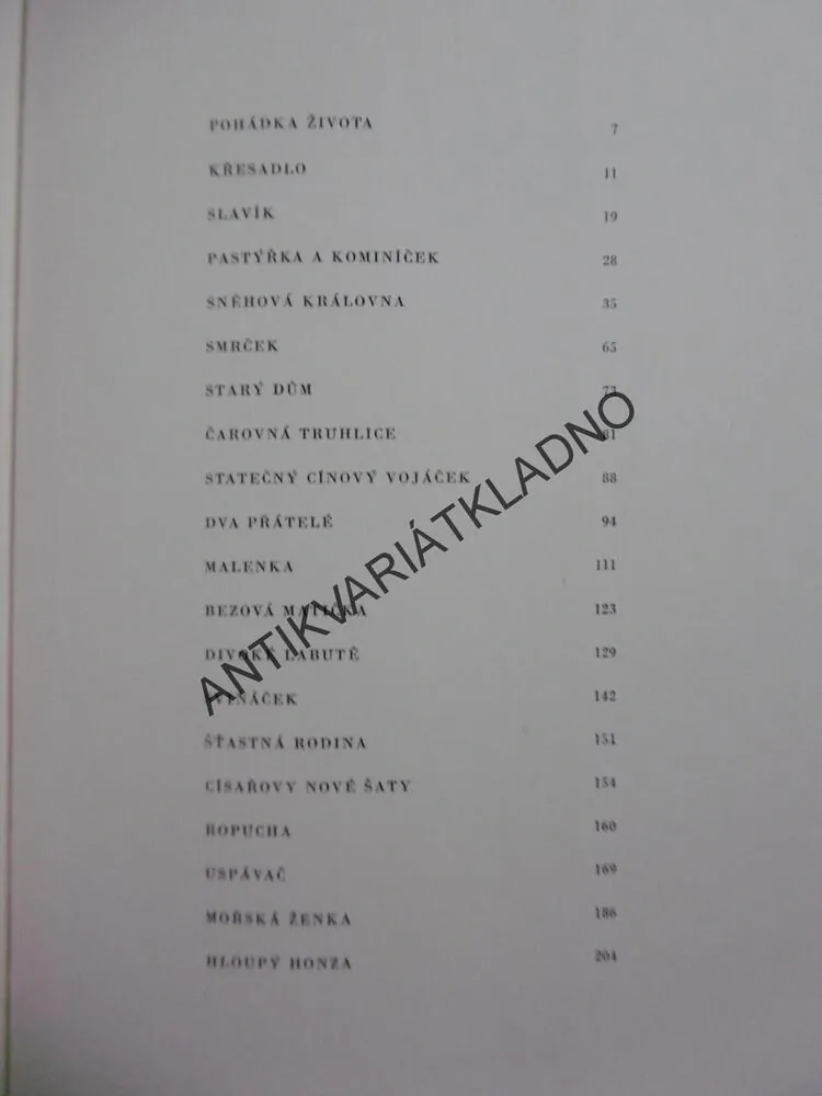 POHÁDKY, HANS CHRISTIAN ANDERSEN, JIŘÍ TRNKA, **an