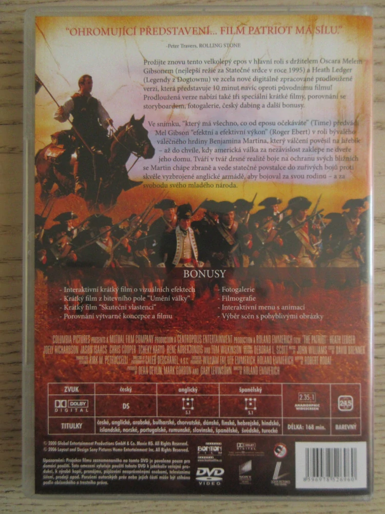PATRIOT, M. GIBSON, DVD FILM