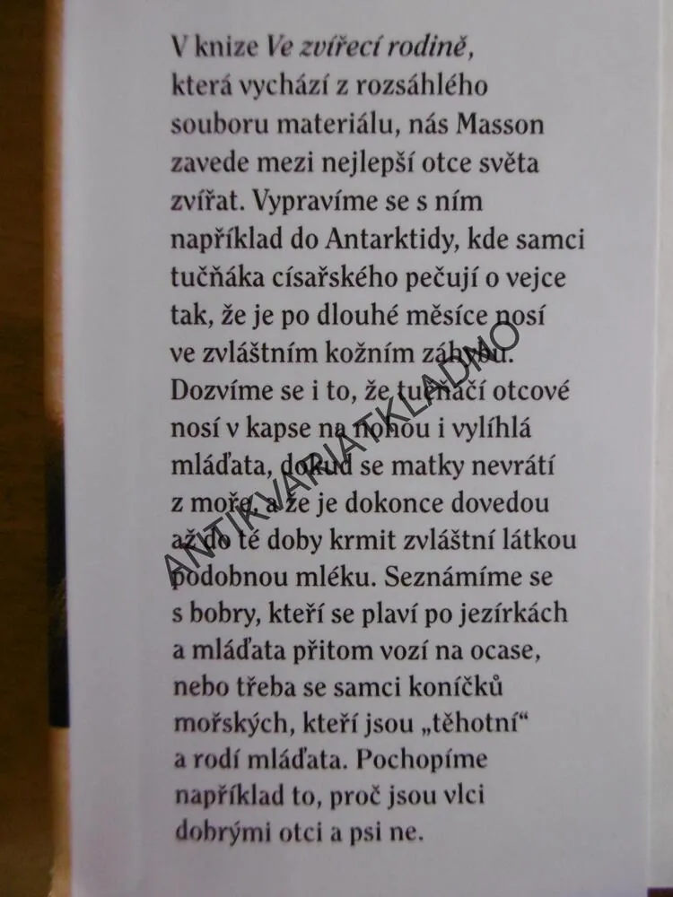 VE ZVÍŘECÍ RODINĚ, CITOVÝ ŽIVOT ZVÍŘECÍCH OTCŮ A MLÁĎAT, MASSON