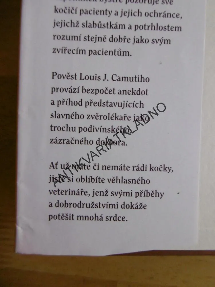 VZPOMÍNKY KOČIČÍHO DOKTORA, LOUIS J. CAMUTI, SVĚT KOČEK, KOČKA, **an