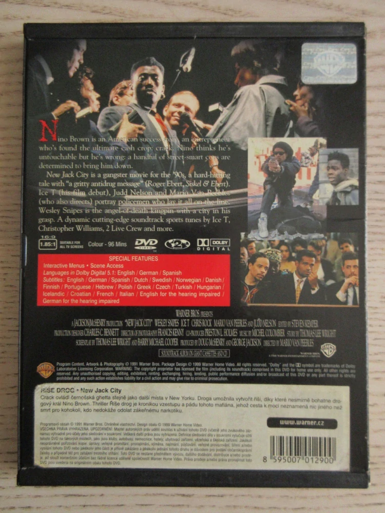 NEW JACK CITY, W. SNIPES, ICE T, GB OBAL, ČESKÉ TITULKY, DVD FILM