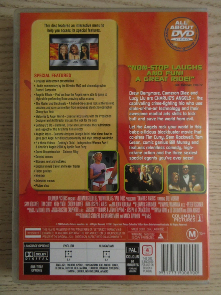 CHARLIEHO ANDÍLCI, D. BARRYMORE, C. DIAZ, L. LIU, GB OBAL, ČESKÉ TITULKY, DVD FILM