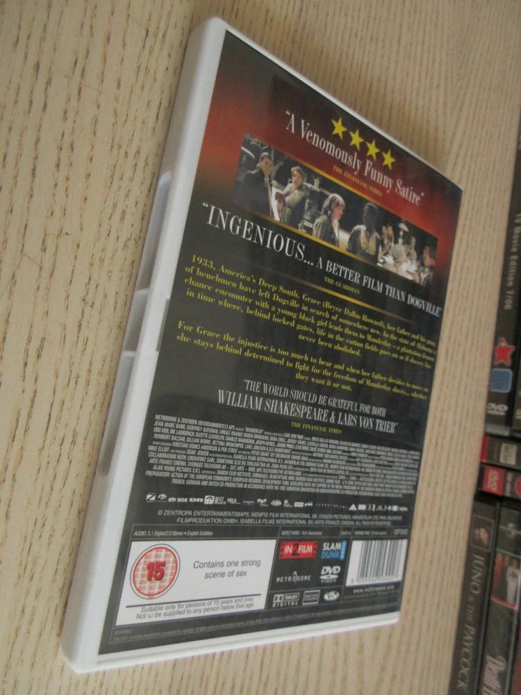 MANDERLAY, D. GLOVER, W. DAFOE, GB OBAL, ČESKÉ DVD FILM