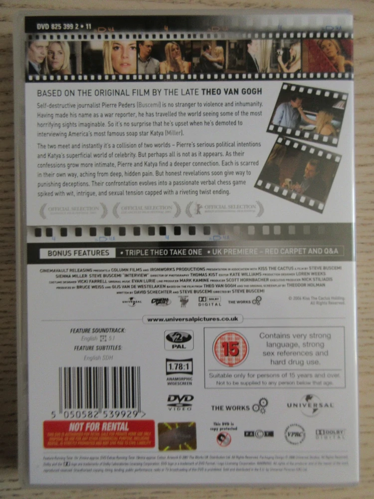 INTERVIEW, S. BUSCEMI, S. MILLER, GB OBAL, ČESKÉ DVD FILM
