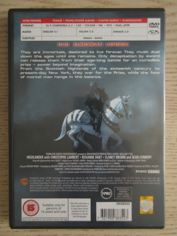 HIGHLANDER, CH. LAMBERT, R. HART, C. BROWN, GB OBAL, ČESKÉ DVD FILM