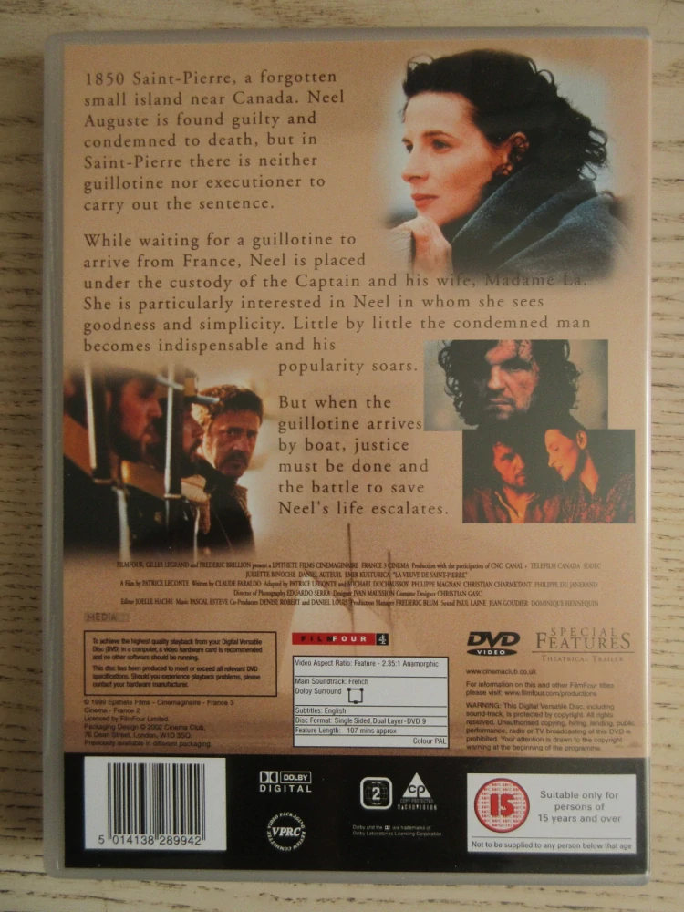 PROKLETÍ OSTROVA SAINT-PIERRE, D. AUTEUIL, J. BINOCHE, GB OBAL, ČESKÁ VERZE, 2X DVD FILM