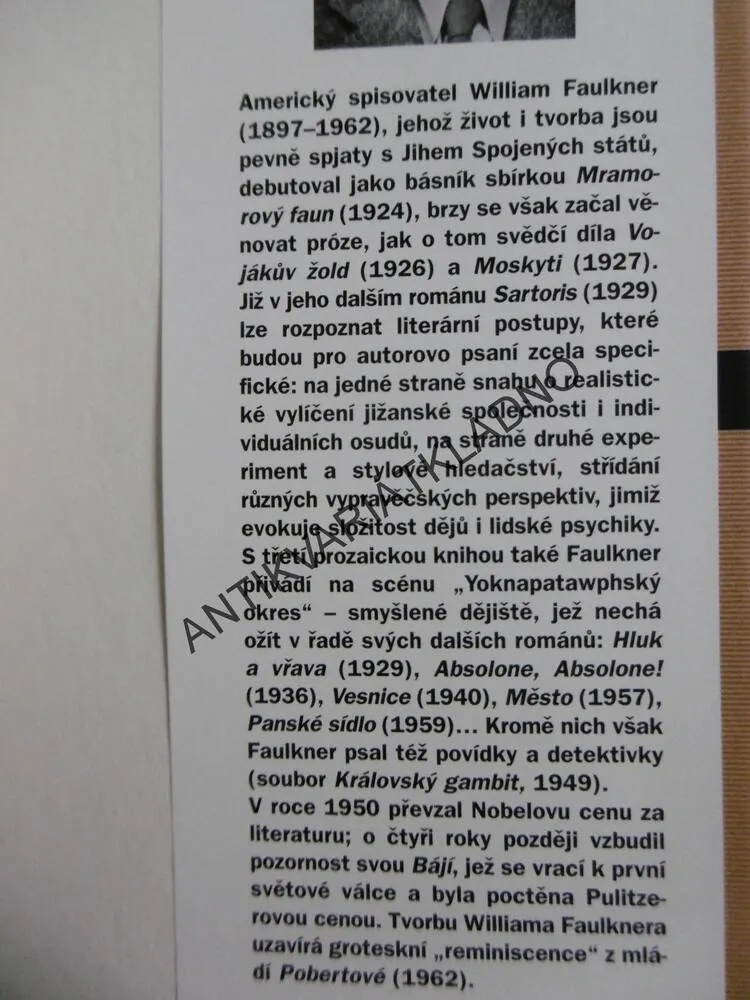 DIVOKÉ PALMY, WILLIAM FAULKNER, **an