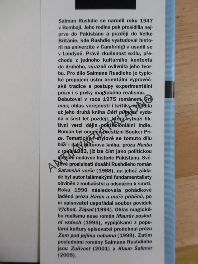 VÝCHOD, ZÁPAD, SALMAN RUSHDIE, **an