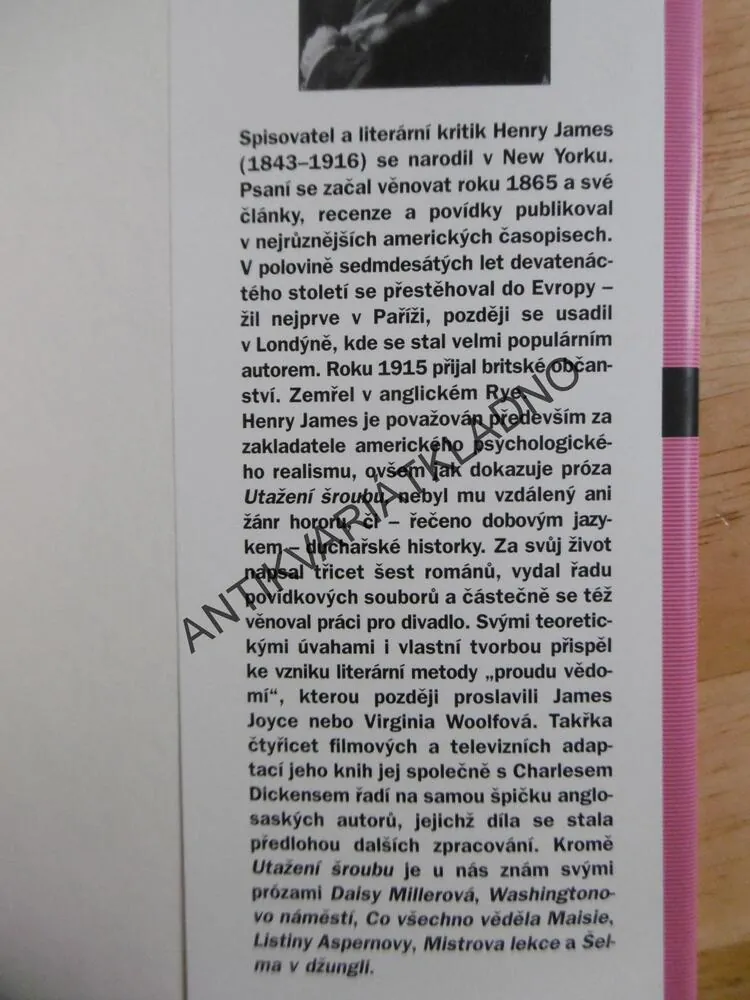 UTAŽENÍ ŠROUBU, HENRY JAMES, **an