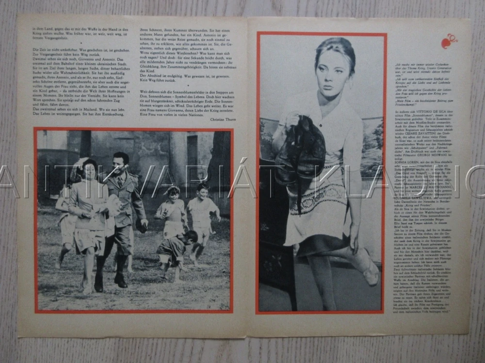 SLUNEČNICE, S. LOREN, M. MASTROIANNI, BIO PROGRAM ČŠ-2 Č. 200