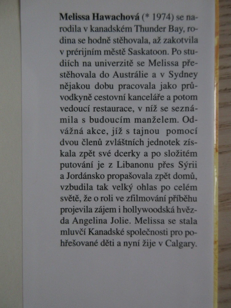 LET VÁŽKY, MELISSA HAWACHOVÁ, **an