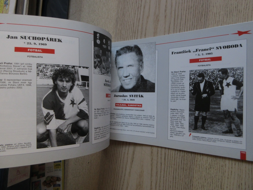 ALBUM SLAVNÝCH POSTAV SPORTOVNÍHO KLUBU SLAVIA PRAHA 1892-2002, VLADIMÍR ZÁPOTOCKÝ, **an