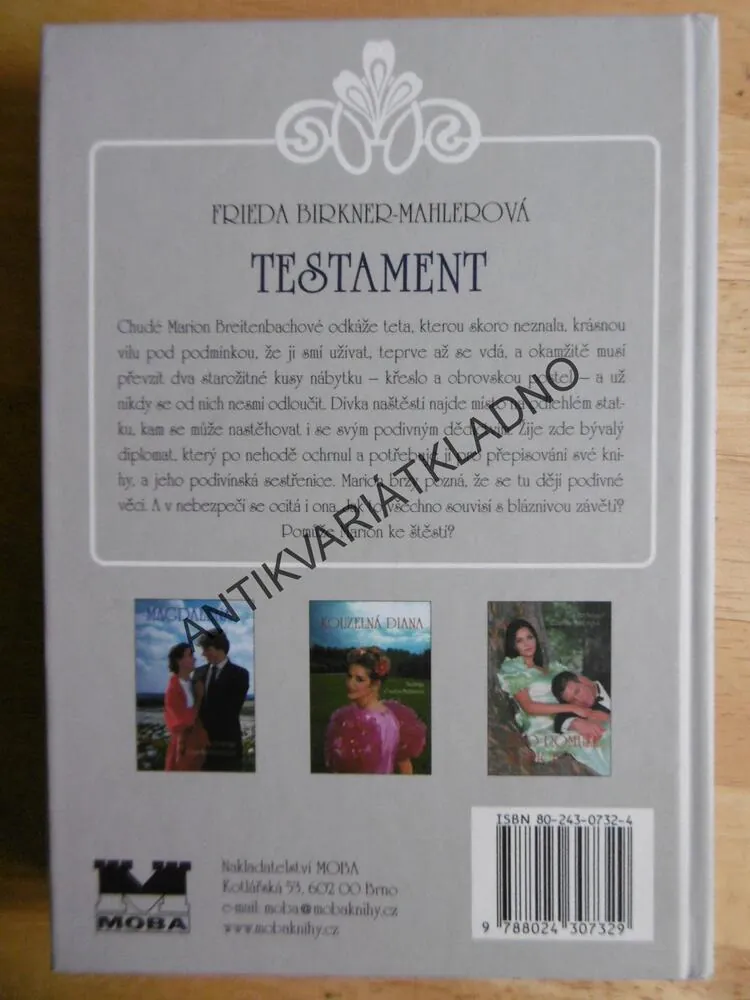 TESTAMENT, FRIEDA BIRKNER- MAHLEROVÁ, **an