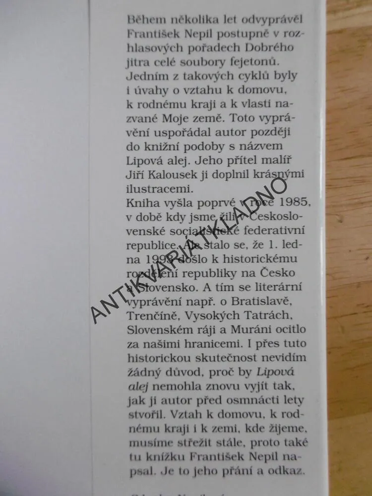 LIPOVÁ ALEJ, FRANTIŠEK NEPIL