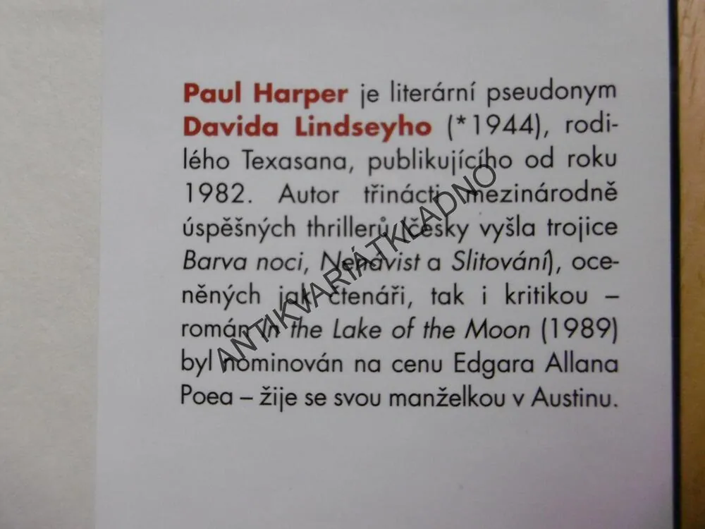 NEJVYŠŠÍ UTAJENÍ, PAUL HARPER
