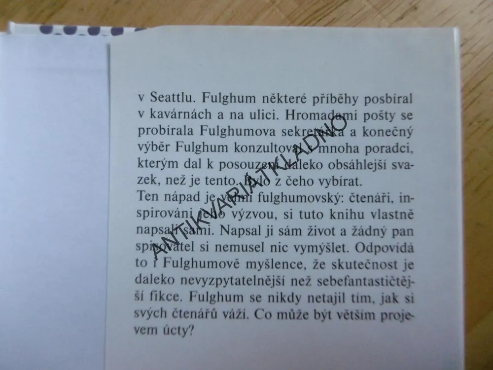 OPRAVDOVÁ LÁSKA, ROBERT FULGHUM, **an
