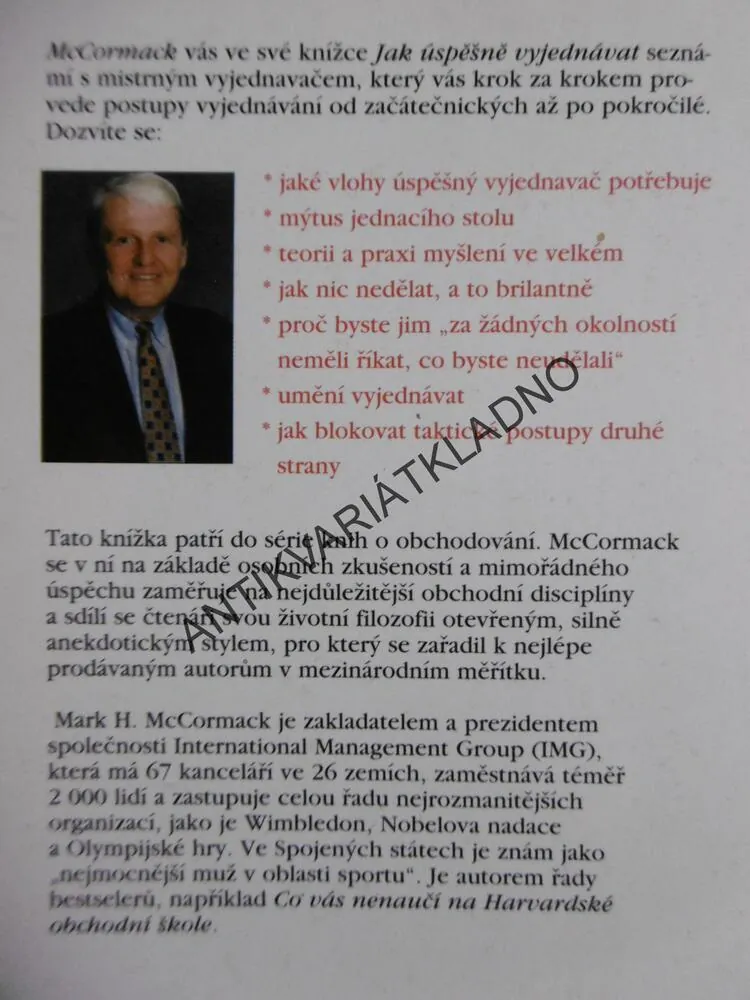 JAK ÚSPĚŠNĚ VYJEDNÁVAT, MARK H. MCCORMACK