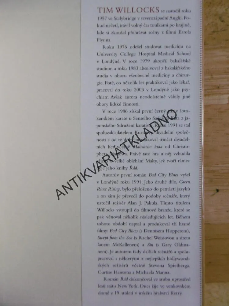 ŘÁD VE STÍNU OSMANSKÉ MOCI, TIM WILLOCKS