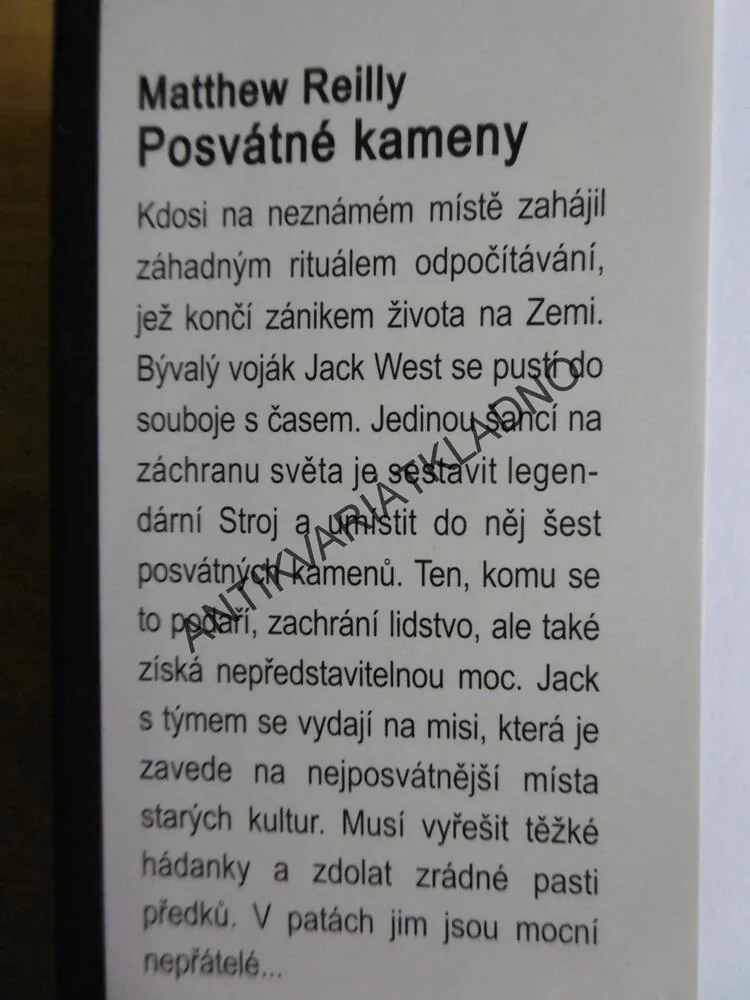 POSVÁTNÉ KAMENY, MATTHEW REILLY, **an