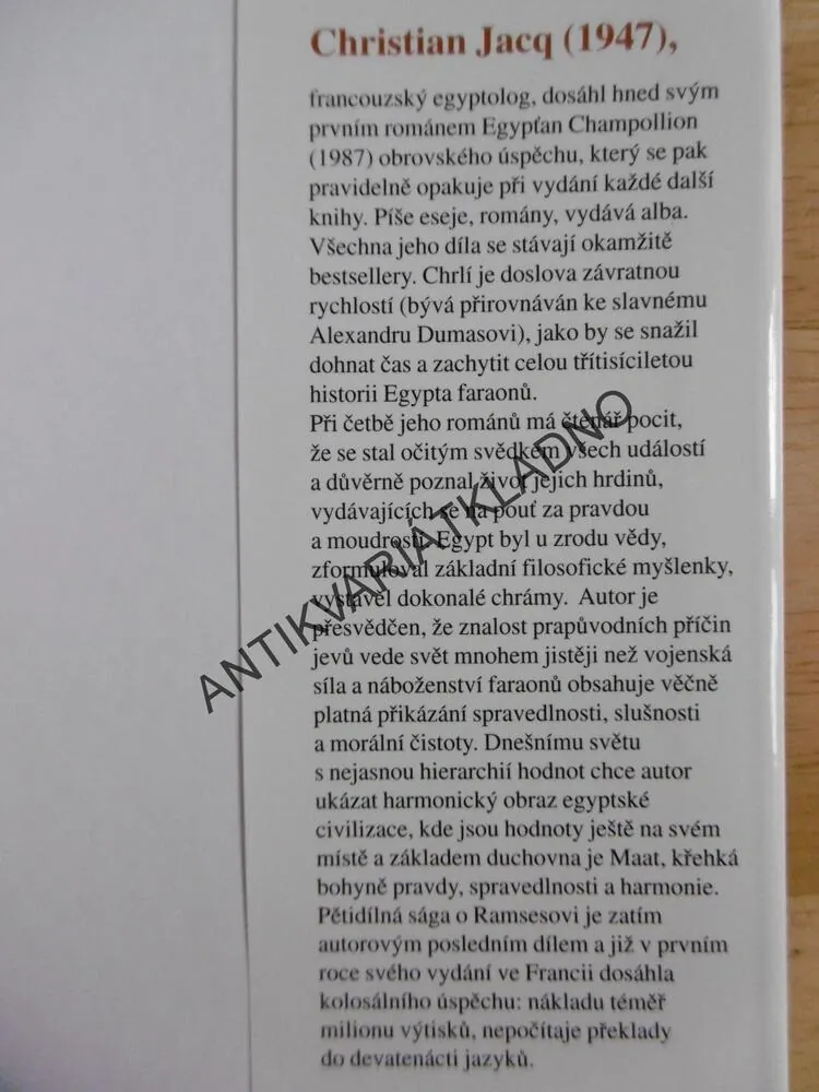 KRÁLOVNA SLUNCE, CHRISTIAN JACQ, **an