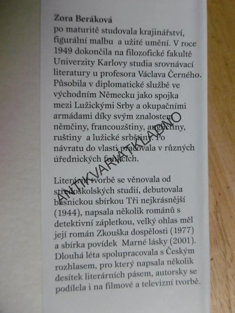 KONEC HODOKVASU, ZORA BERÁKOVÁ, **an