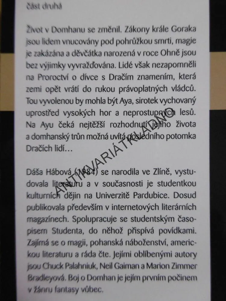 BOJ O DOMHAN, 1-2, DÁŠA HÁBOVÁ