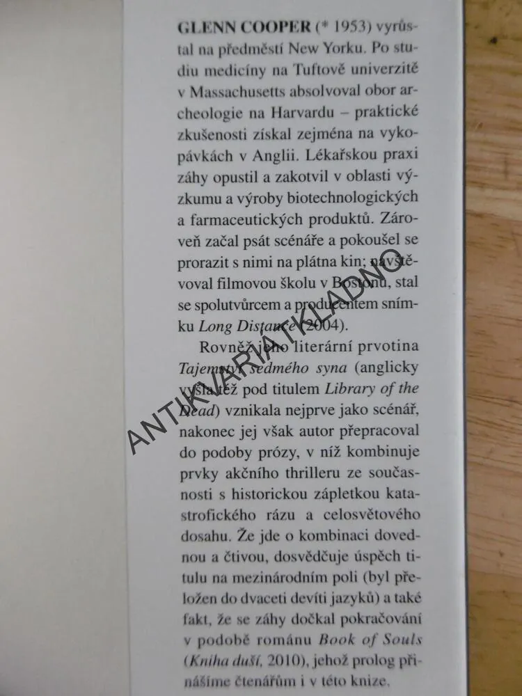 TAJEMSTVÍ SEDMÉHO SYNA, GLENN COOPER, **an