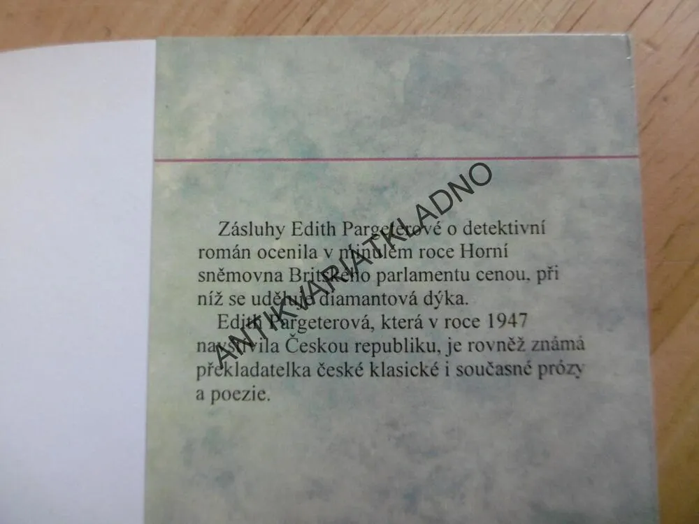 MALOMOCNÝ U SVATÉHO JILJÍ, PŘÍPAD BRATRA CADFAELA, ELLIS PETERSOVÁ, **an