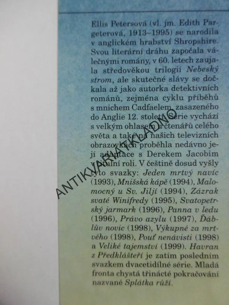 HAVRAN Z PŘEDKLÁŠTĚŘÍ, 12. PŘÍPAD BRATRA CADFAELA, ELLIS PETERSOVÁ, **an