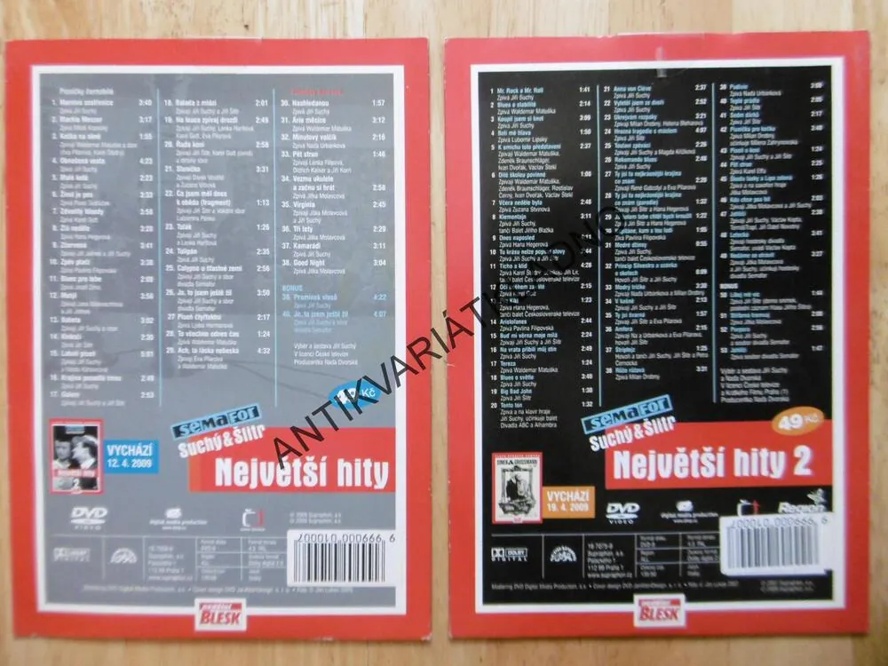 NEJVĚTŠÍ HITY, SEMAFOR, SUCHÝ A ŠLITR, 2 DVD HUDBA