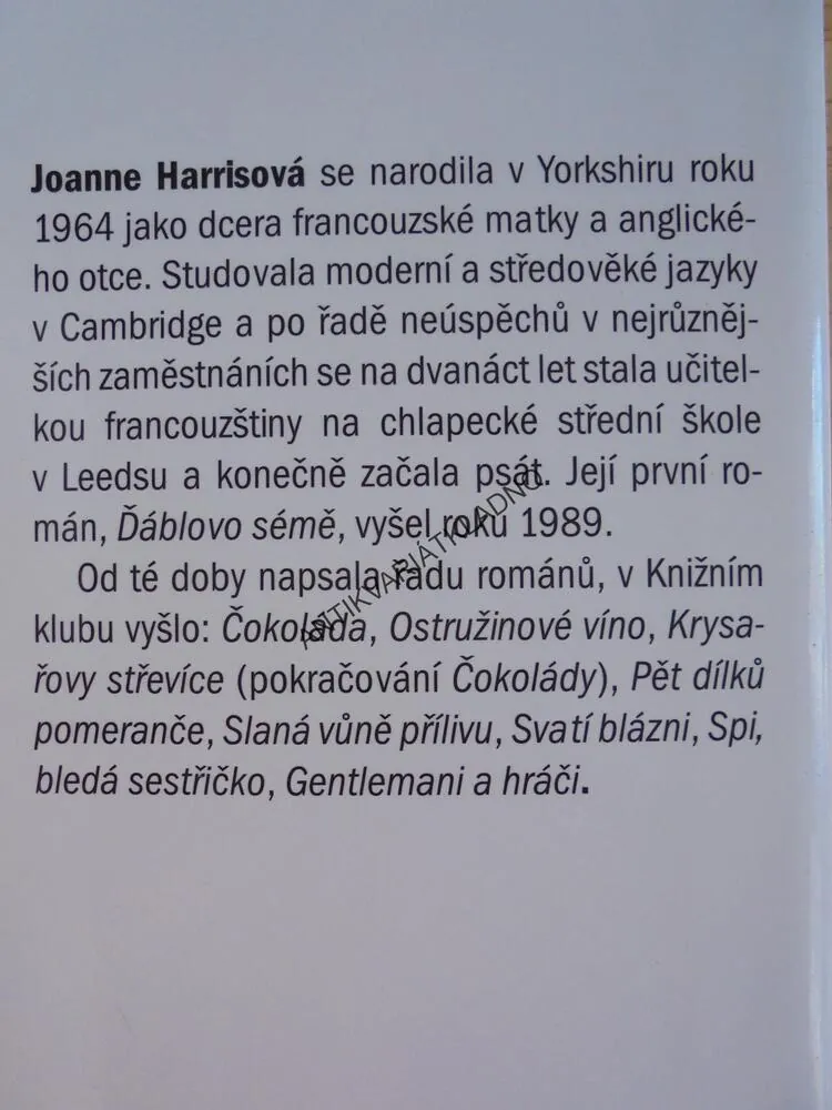 MODRÁ JE BARVA VRAŽDY, JOANNE HARRISOVÁ, **an