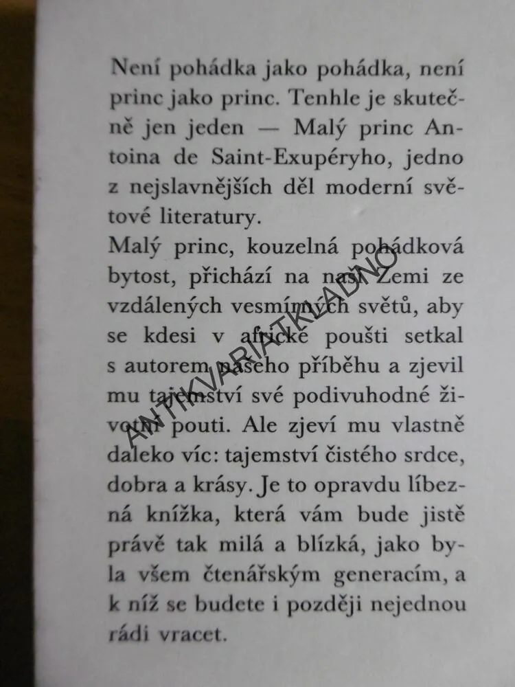 MALÝ PRINC, ANTOINE DE SAINT - EXUPÉRY, **an