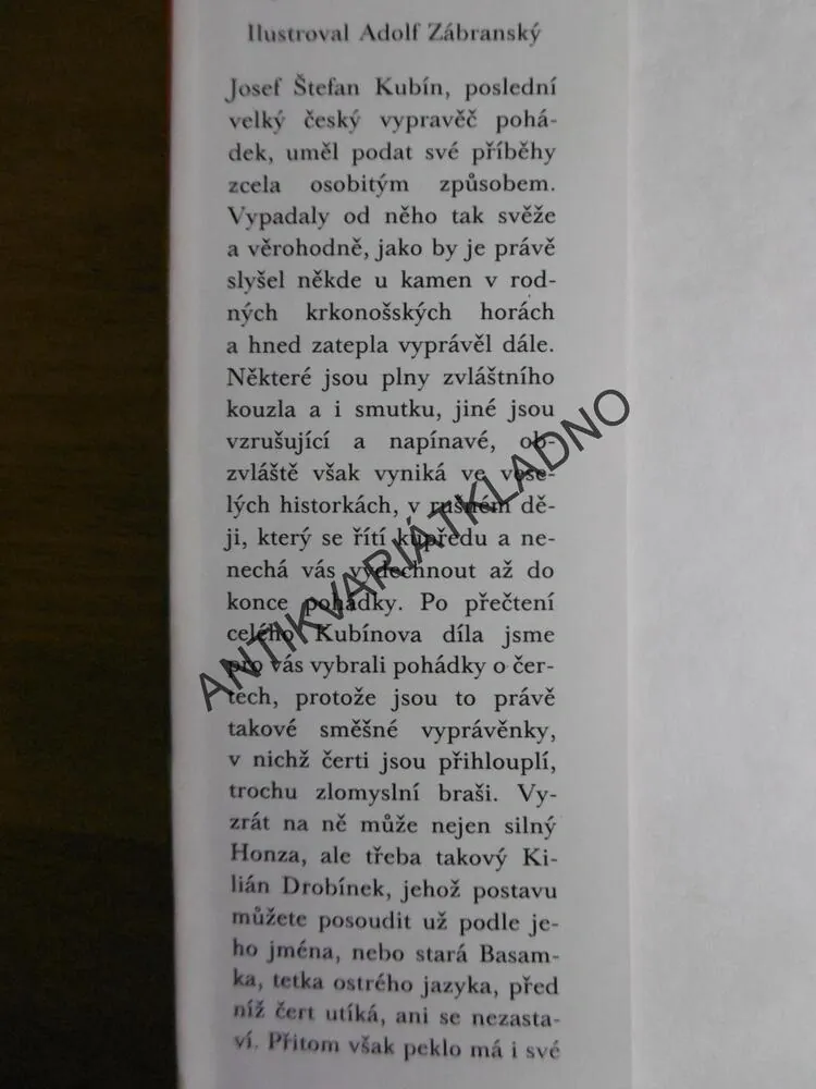 KDYŽ SE ČERTI ROJILI, JOSEF ŠTEFAN KUBÍN, ZÁBRANSKÝ, 1985, **an