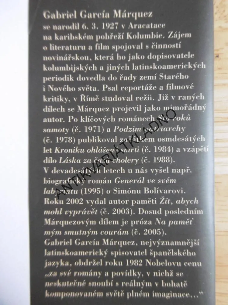 VŠECHNA ŠPÍNA SVĚTA, GABRIEL GARCÍA MÁRQUEZ