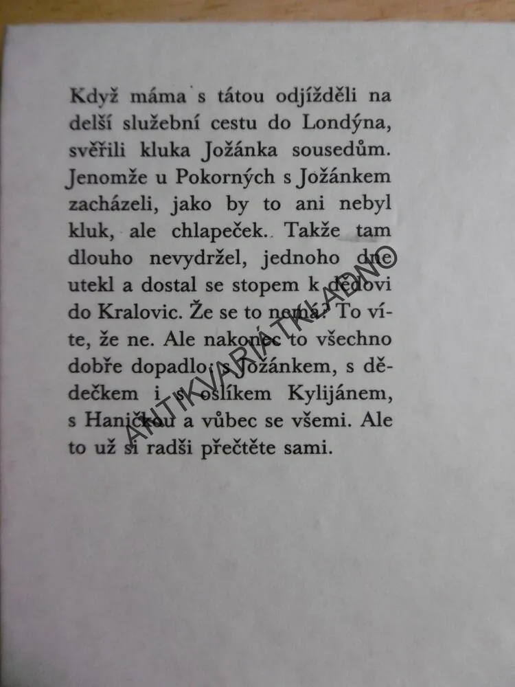 DĚDEČEK, KYLIJÁN A JÁ, JAN RYSKA, ROKYTOVÁ, 1985, **an