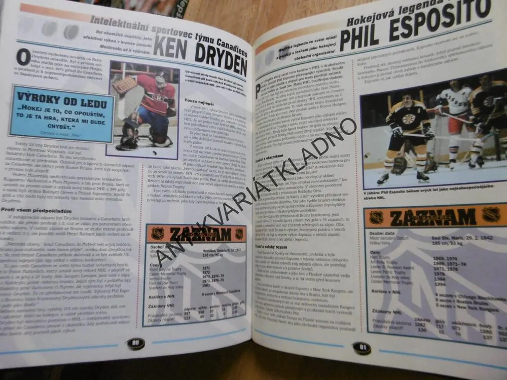 NHL HOKEJ, KLUBY, OSOBNOSTI, HISTORIE