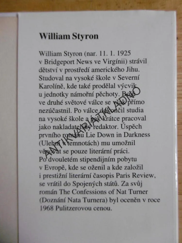 SOPHIINA VOLBA, WILLIAM STYRON