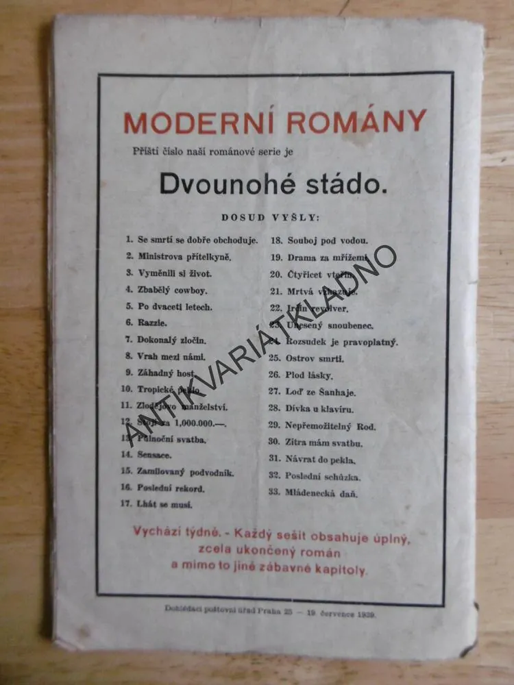 MODERNÍ ROMÁNY Č.33, MLÁDENECKÁ DAŇ, PIERE DE LAGE