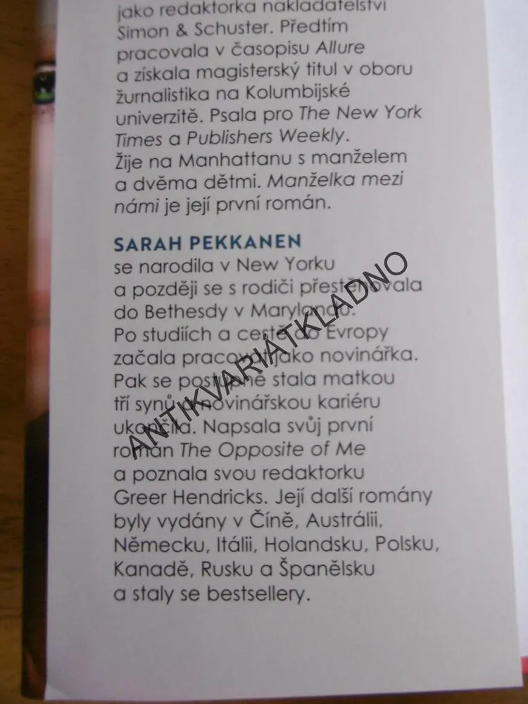 MANŽELKA MEZI NÁMI, GREER HENDRICKS, SARAH PEKKANEN