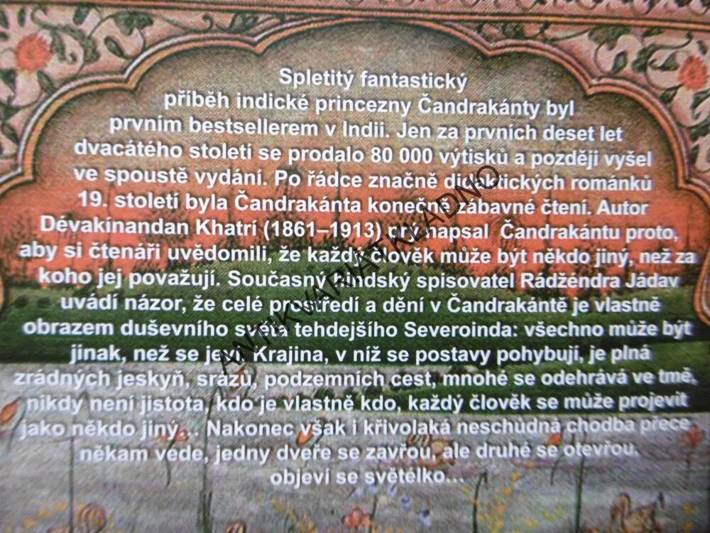 ČANDRAKÁNTA, PŘÍBĚH INDICKÉ PRINCEZNY, DÉVAKINANDAN KHATRÍ, **an