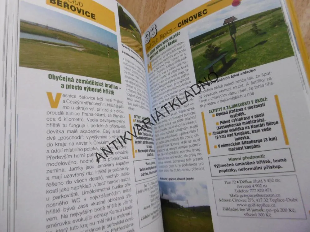 GOLF KŘÍŽEM KRÁŽEM PO ČESKU, TIPY NA VÝLETY, **an