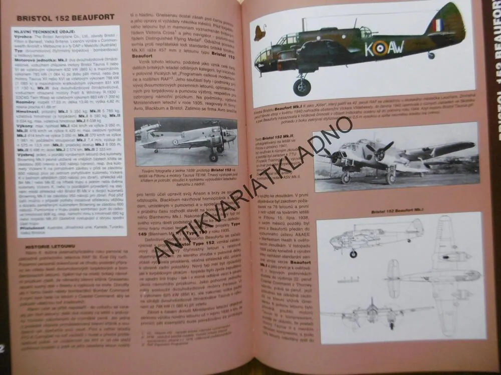 LETADLA 1939-45, 1.DÍL, STÍHACÍ A BOMBARDOVACÍ LETADLA VELKÉ BRITÁNIE, **an