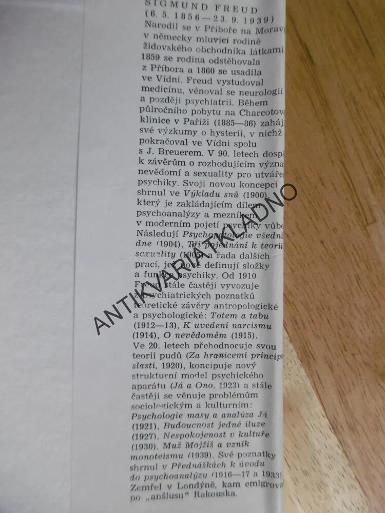O ČLOVĚKU A KULTUŘE, FIGMUND FREUD,1990