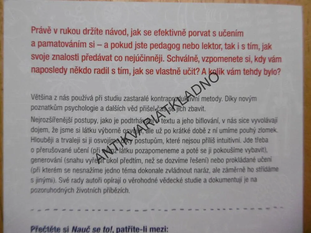 NAUČ SE TO!, BROWN, ROEDIGER,