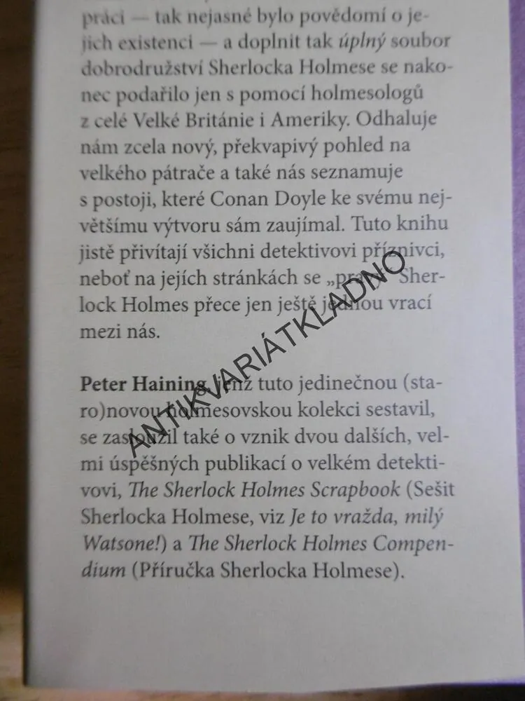 SIR ARTHUR CONAN DOYLE, ZAPOMENUTÉ PŘÍPADY SHERLOCKA HOLMESE, **an