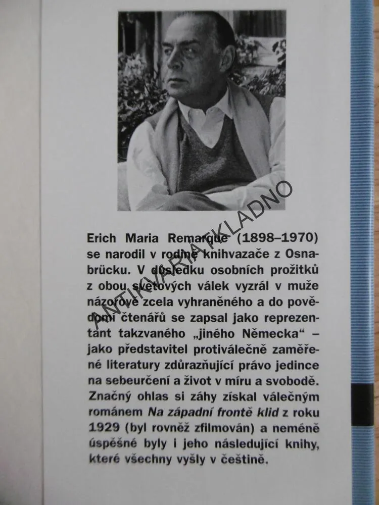 NA ZÁPADNÍ FRONTĚ KLID, ERICH MARIA REMARQUE