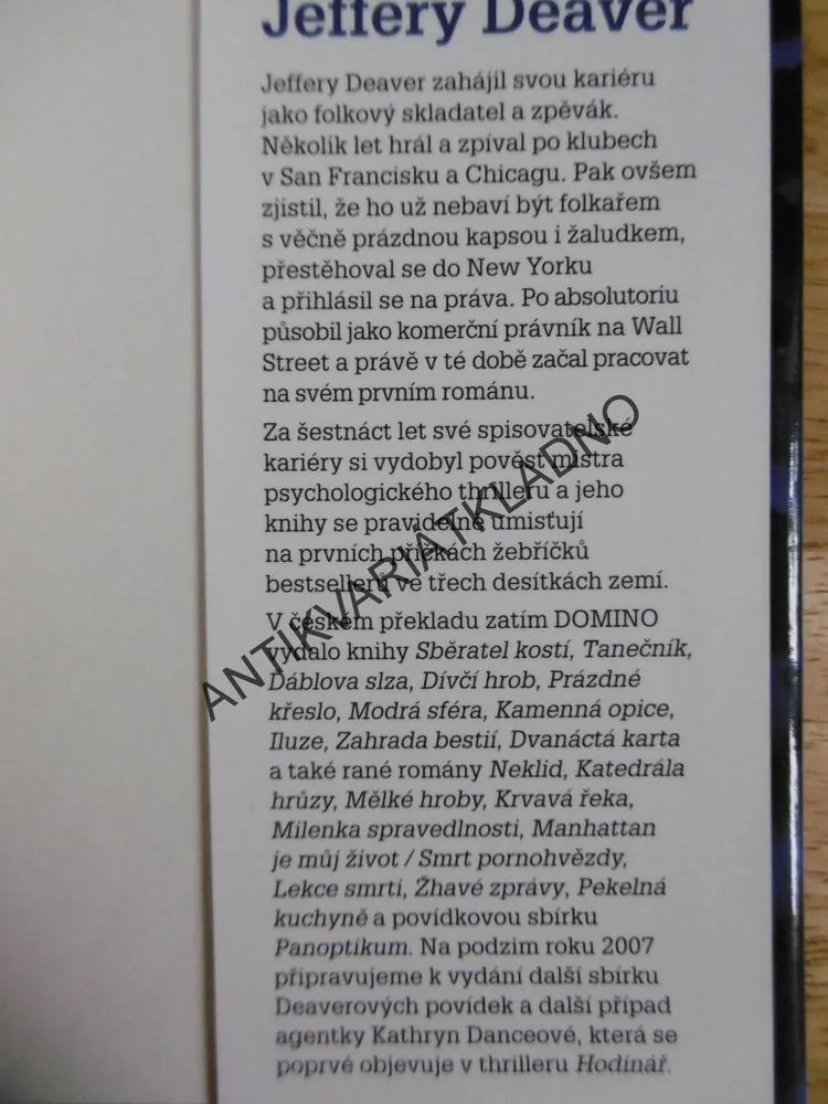 MODRÁ SFÉRA, JEFFERY DEAVER