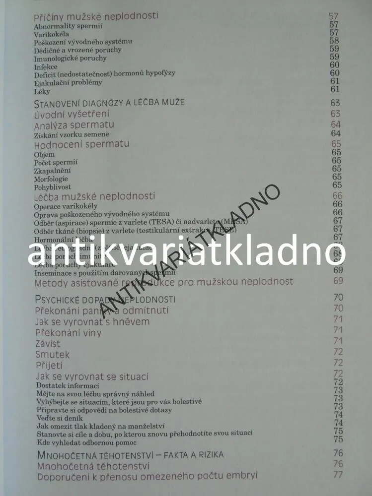 LÉČBA NEPLODNOSTI, PODROBNÝ RÁDCE NEPLODNÝM PÁRŮM