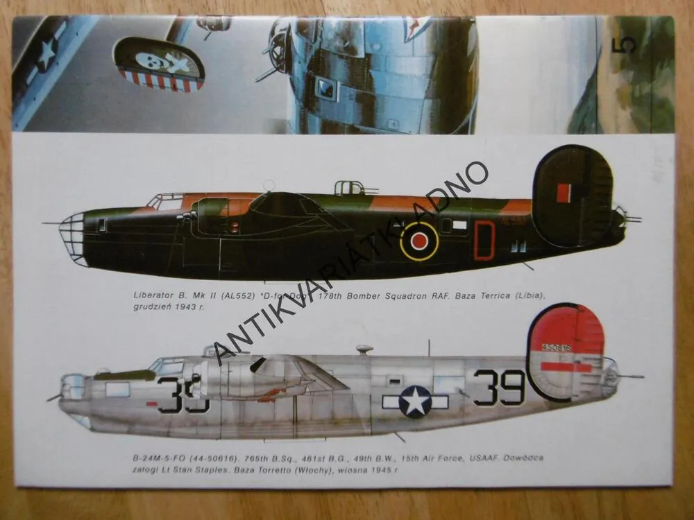 B-24 LIBERATOR, STÍHAČKA, LETADLO, POLSKY