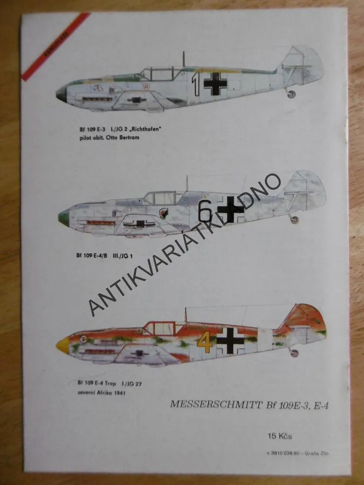 MESSERSCHMITT BF 109E-3, E-4., AERO TEAM 3., PRO MODELÁŘE, LETADLO,